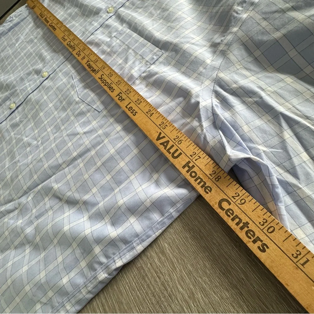 Van Heusen Signature Regular Fit Dress Shirt - 19 34/35 Blue check pattern - Picture 8 of 9